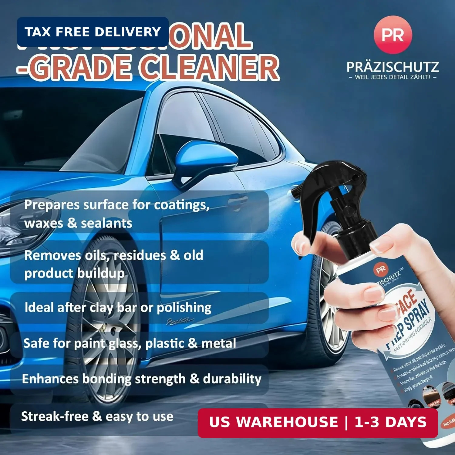 Surface Prep Spray Automotive Surface Degreaser for Auto Paint Prep, Easy Spray-