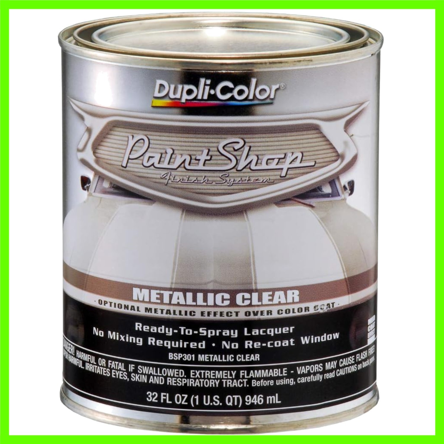Paint Shop Finish System, Gloss, Metallic Clear, 1 Quart