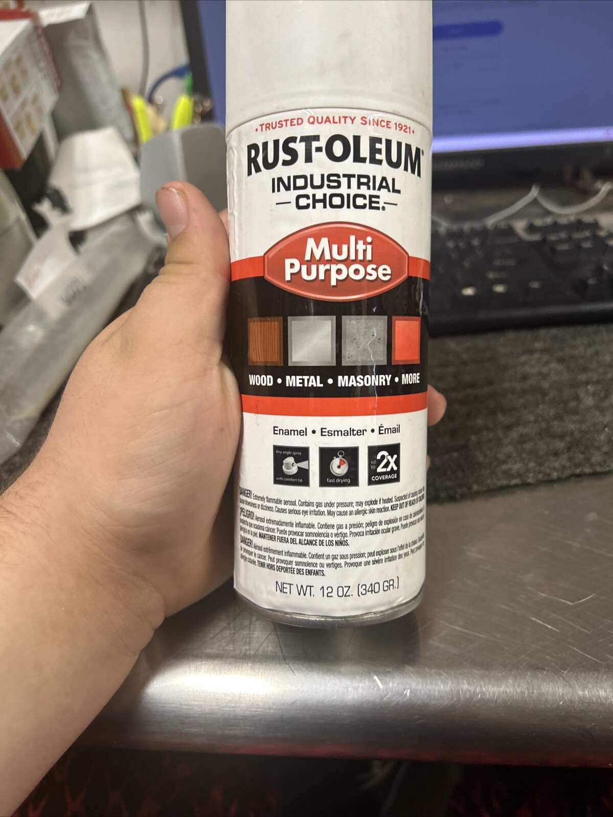 Rust-Oleum 1690830V Spray Paint, White, Flat, 12 Oz