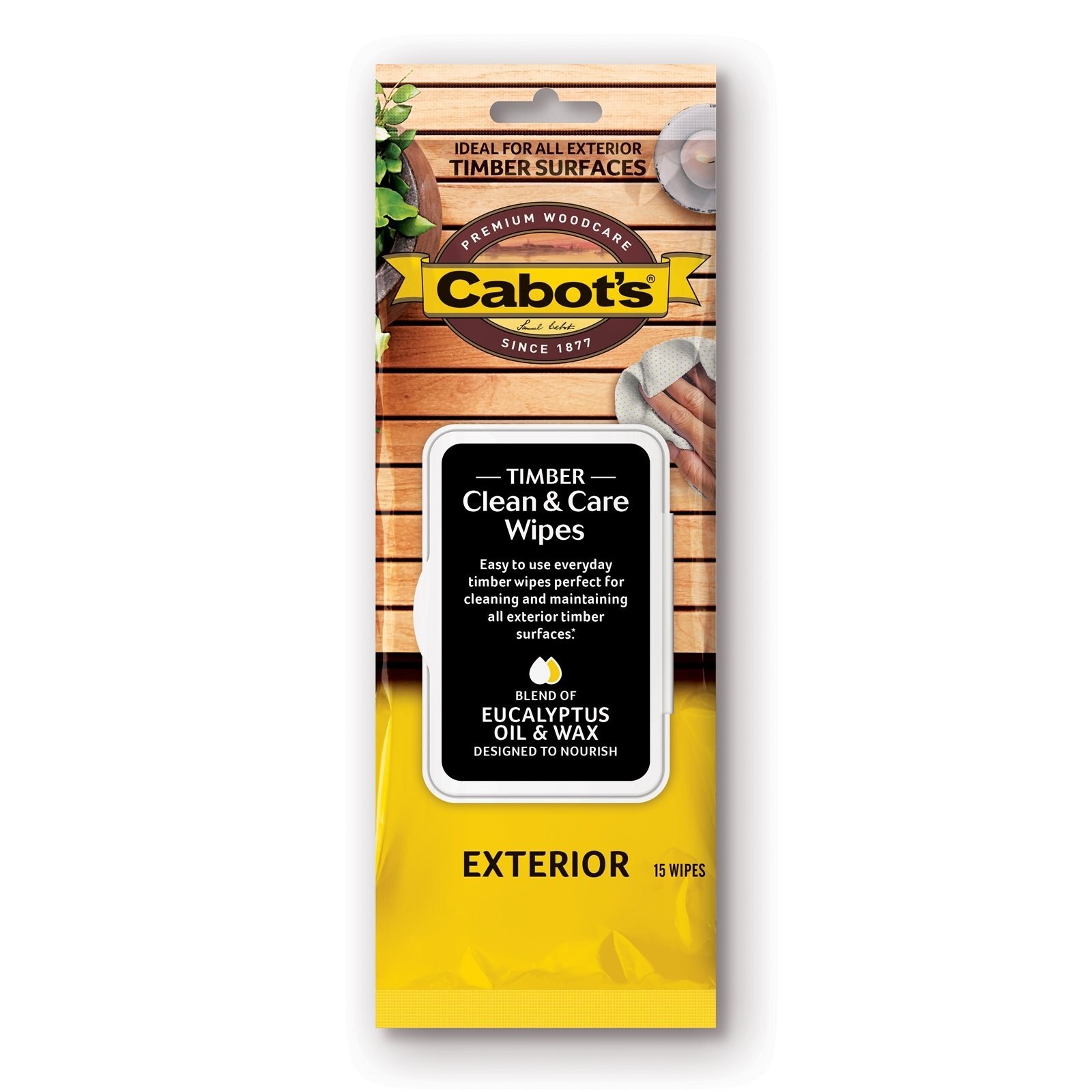 Cabot’s Exterior Clean And Care Wipes – 15 Pack