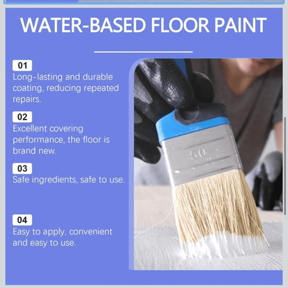 Jakehoe Water Based Floor Paint Quick Drying and Non-Slip Light Gray 3.53oz