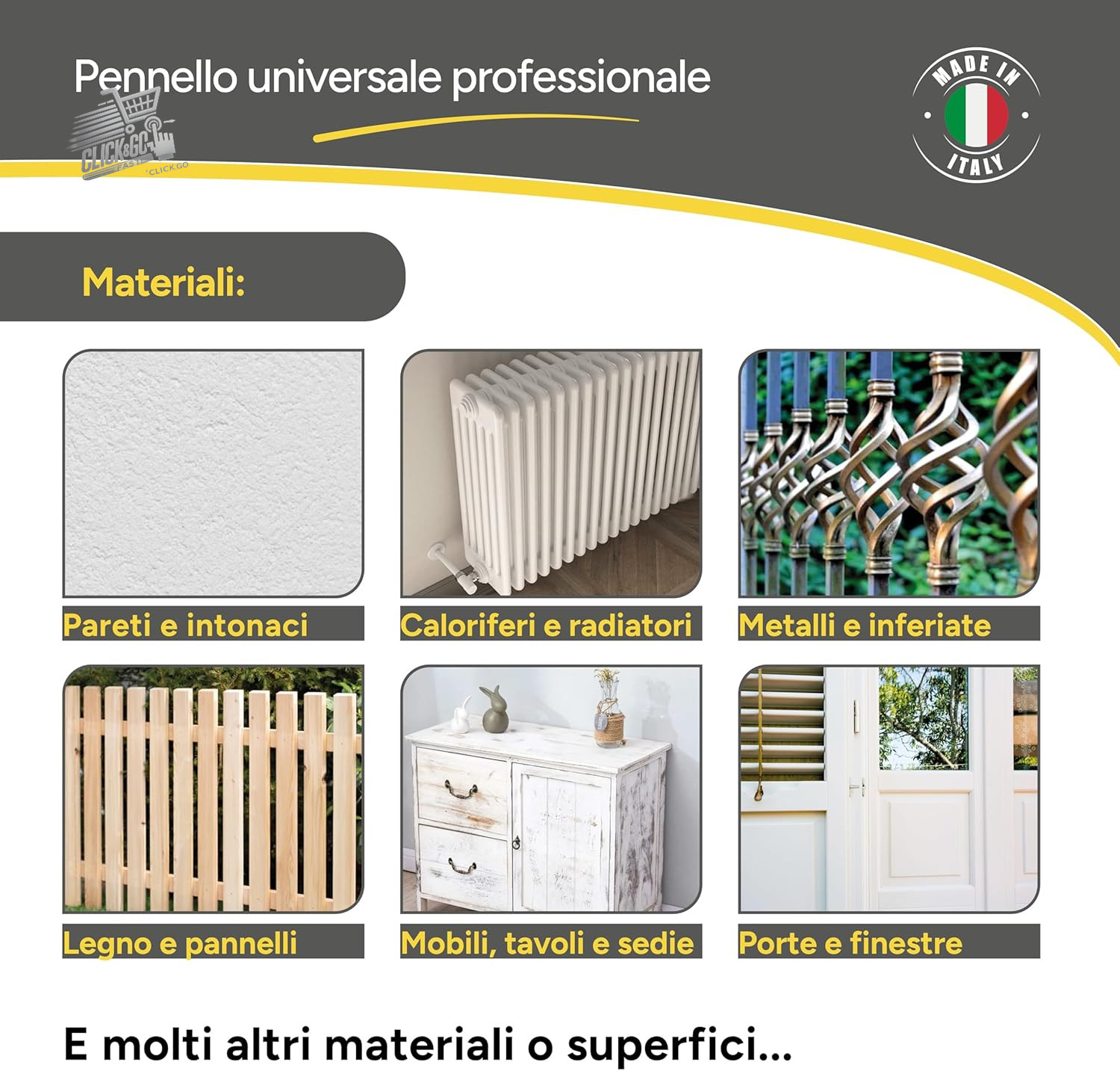 Brush – Universal Paint And Enamel Brush for Walls, Walls, Wood And