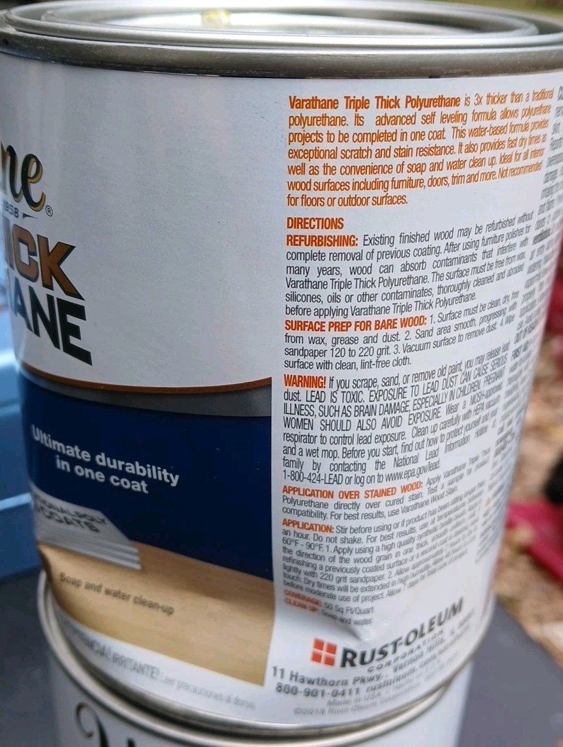 Rust-Oleum Brands 304588 Clear Matte Varathane Triple Thick Polyurethane – 1 QT