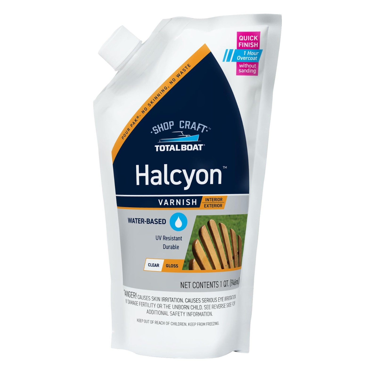 Water-Based Marine Varnish | Fast-Drying Polyurethane Finish for Boats & Wood |