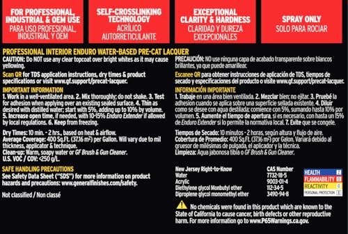 General Finishes Enduro Pre-Cat Lacquer Satin, 1 Gallon