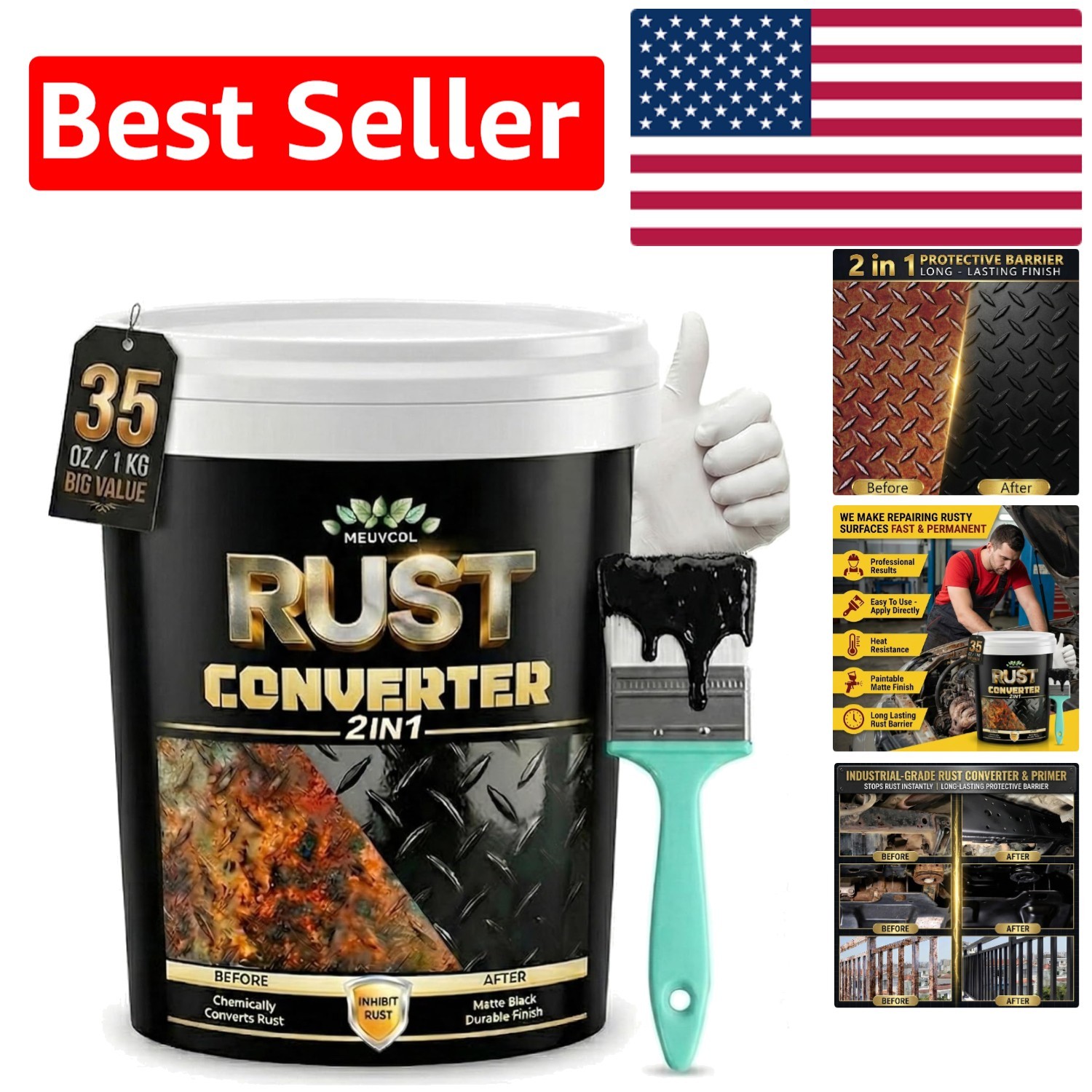 35 oz High-Performance Rust Converter Paint – Prevents Corrosion & Moisture