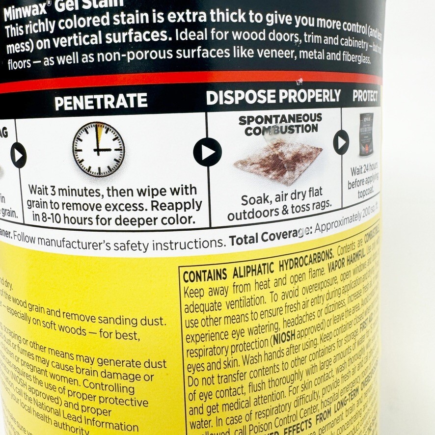Minwax Gel Stain Multi Surface MAHOGANY Semi Transparent Quart NEW