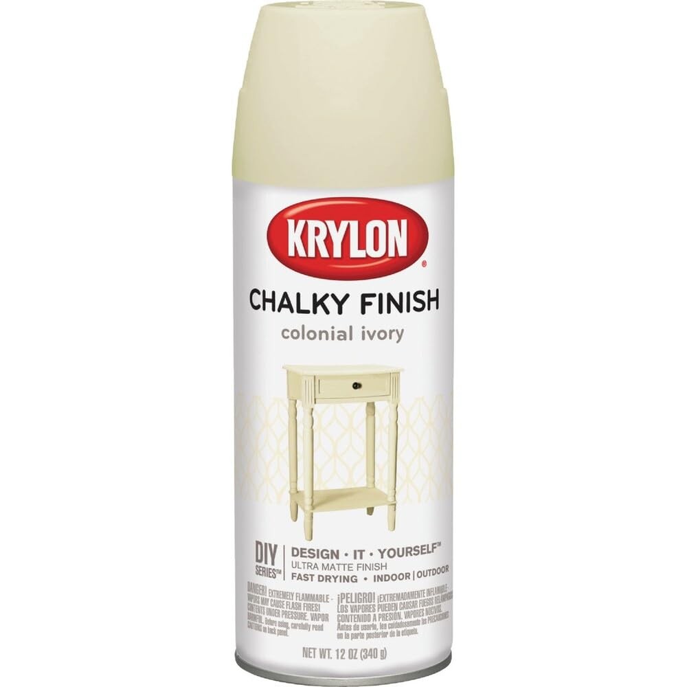 CHALKY FINISH 12 Oz. Ultra Matte Chalk Spray Paint Colonial Ivory 1 Each