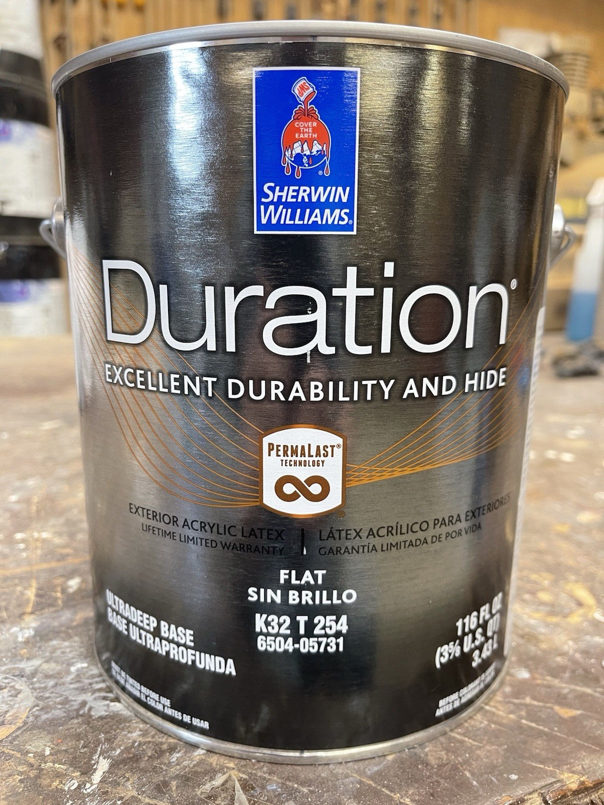 1 Gallon Sherwin Williams Duration Exterior FlatPaint / Custom Dark Gray