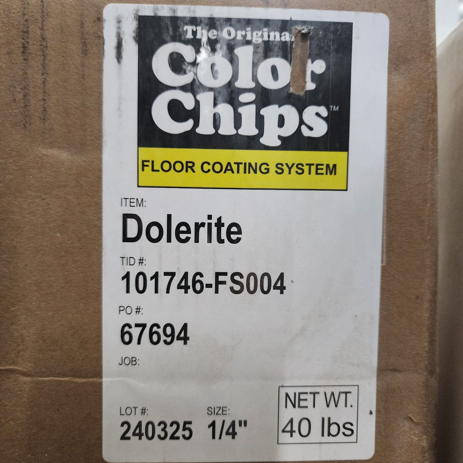 DOLERITE 2Lb – 1/4″ The Original Color Chips, Epoxy Paint Flakes Garage Floor