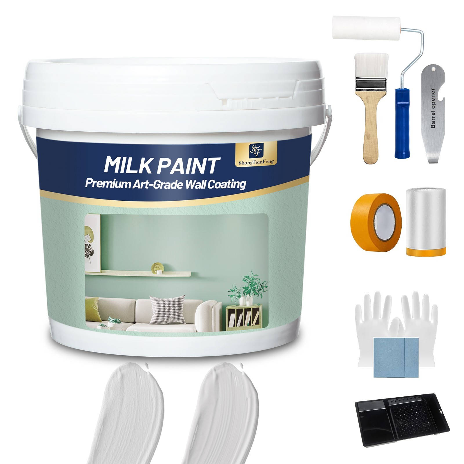 8 Gallon Upgraded Epoxy Paint Kit with Accessories | Indoor/Outdoor Floor, Wall