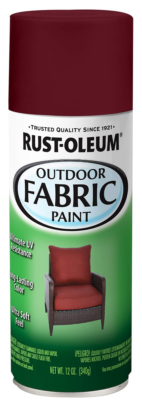 Rust Oleum Outdoor Fabric Spray Paint 12 Ounce Dark Red Uv Resistant Flexible