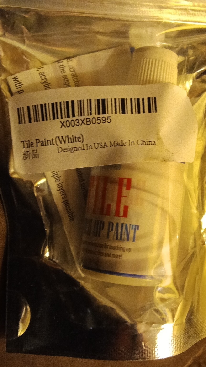 Tile Touch Up Paint White Chalky 0.33 oz Fast Drying Acrylic for Tile