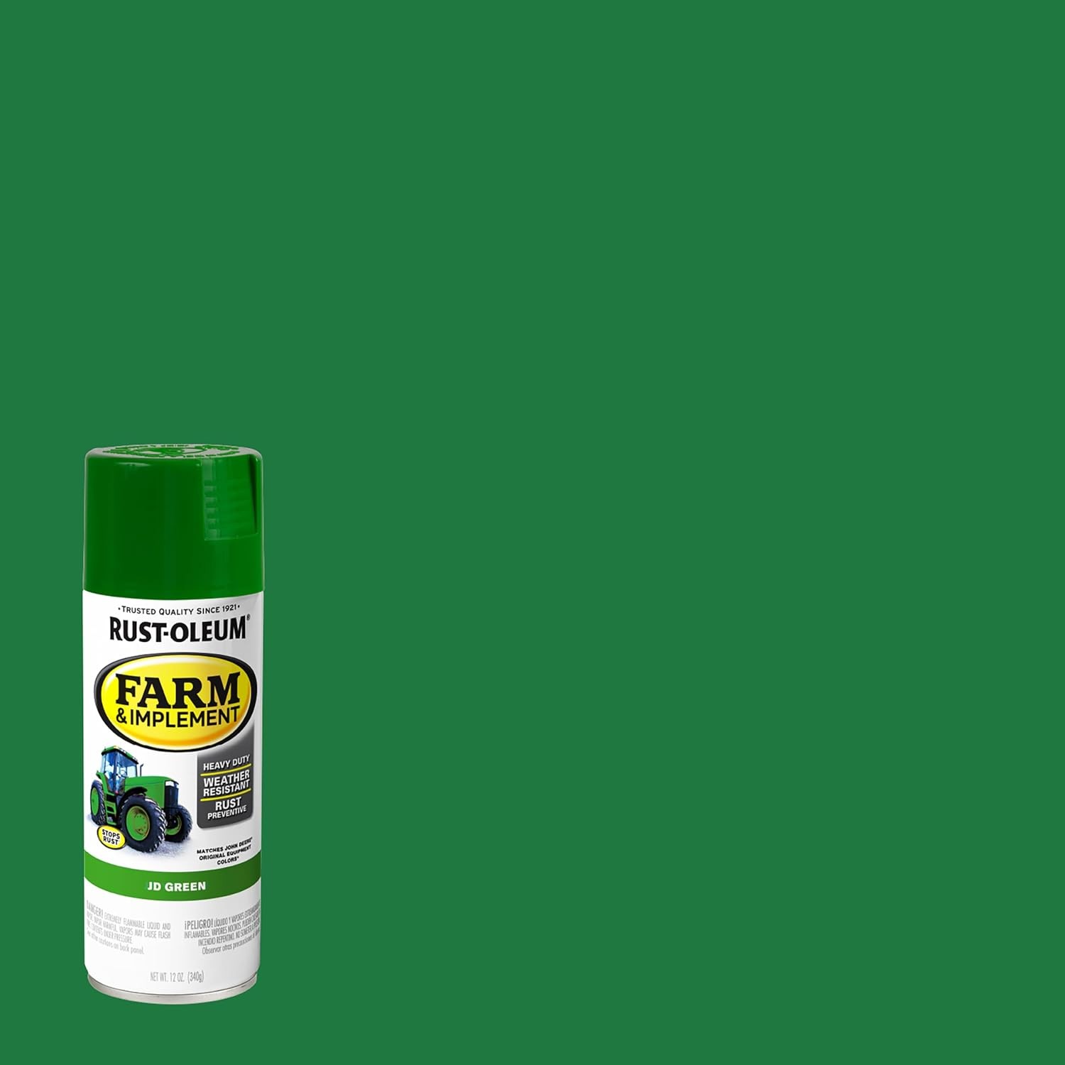 Rust-Oleum 280124 Farm & Implement Spray Paint, 12 oz, JD Green