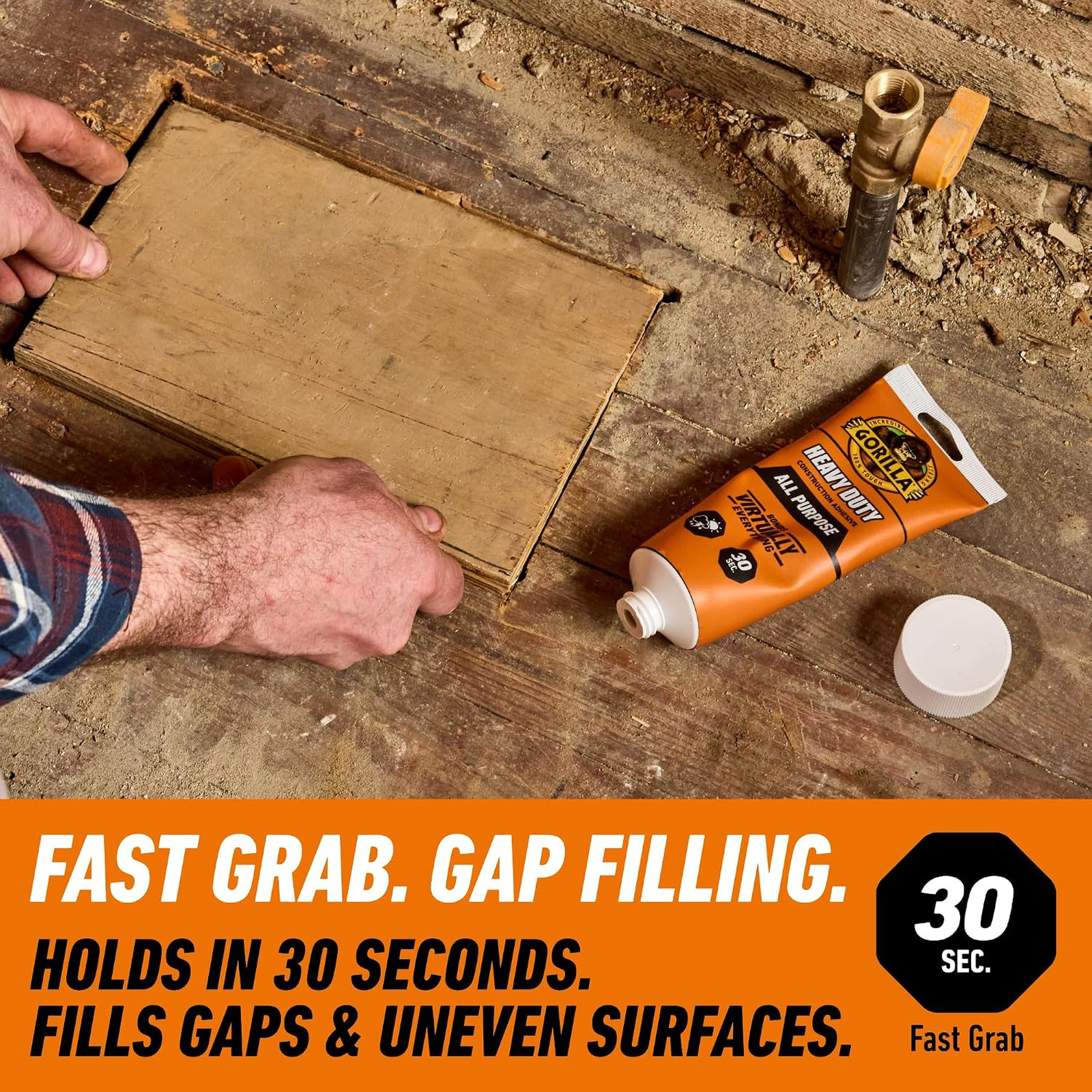 Heavy Duty Construction Adhesive White Glue 7 Ounce Squeeze Tube Waterproof Gap