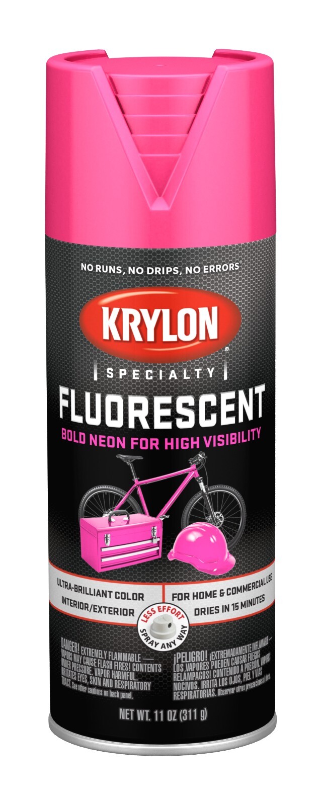 Krylon Fluorescent ~ Cerise ~ Spray Paint 11 oz Neon Pink High Visibility 3105