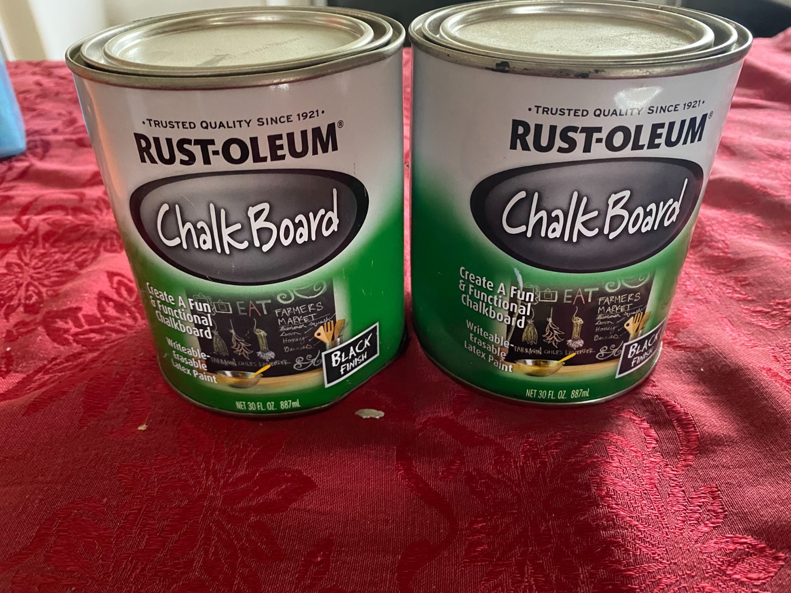 FLAT BLACK CHALK BOARD FINISH PAINT 206540 – LOT OF 2