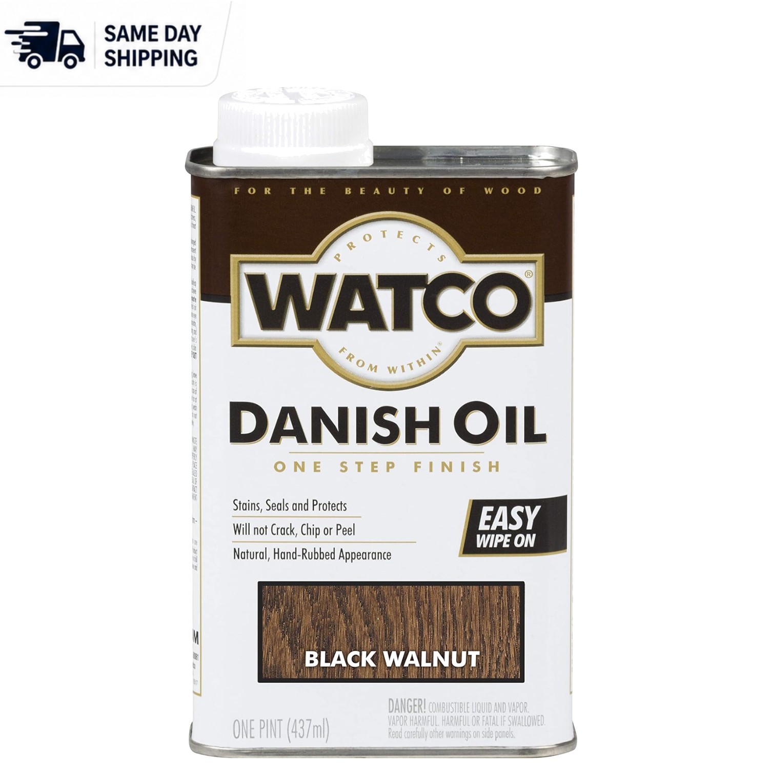 Pro-Quality 1 Pint Black Walnut Danish Oil Finish – Rich, Hand-Rubbed Appearance