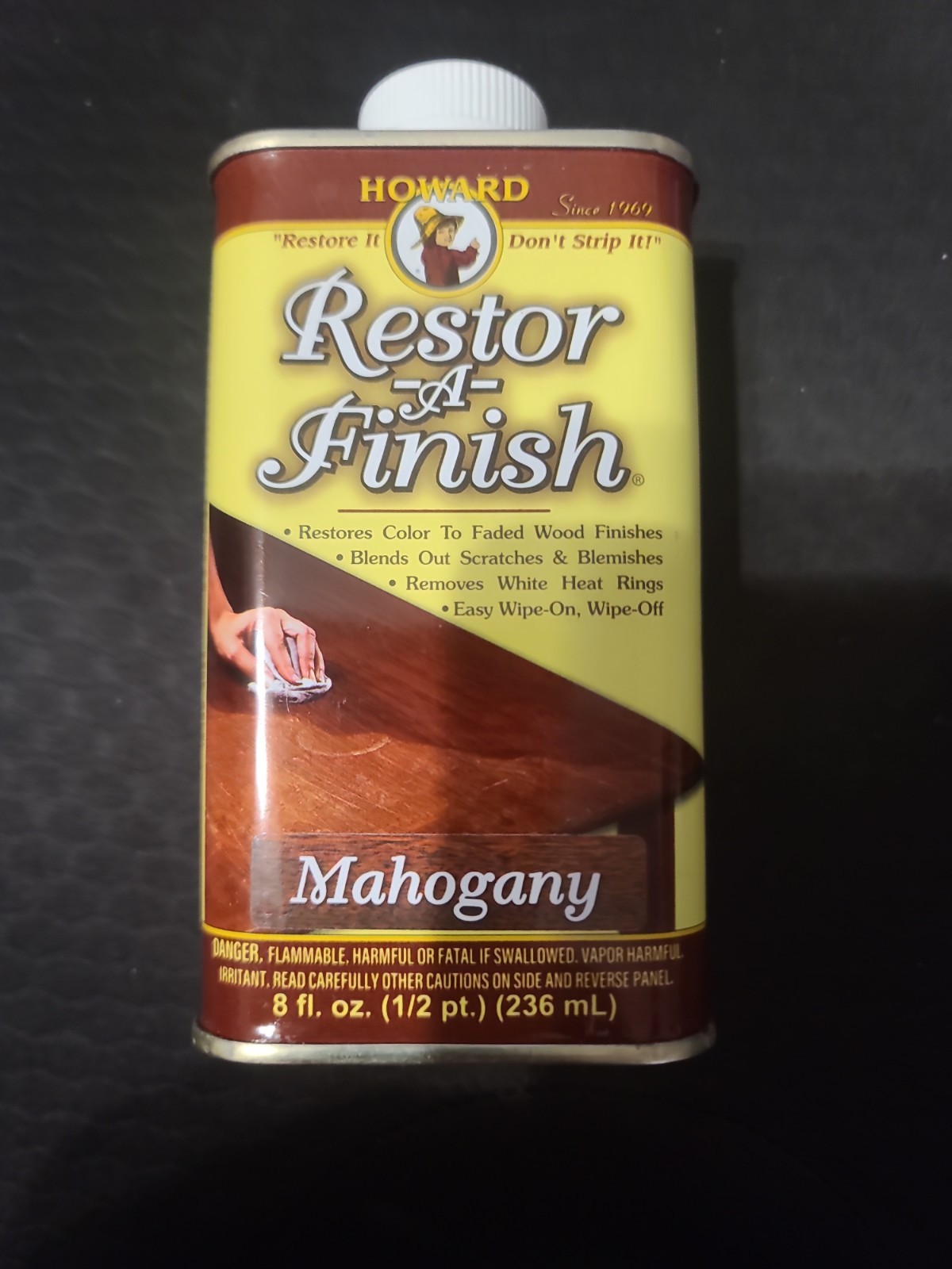 HOWARD RF8 Products Restor-A-Finish, 8 oz, Mahogany, 8 Fluid Ounces