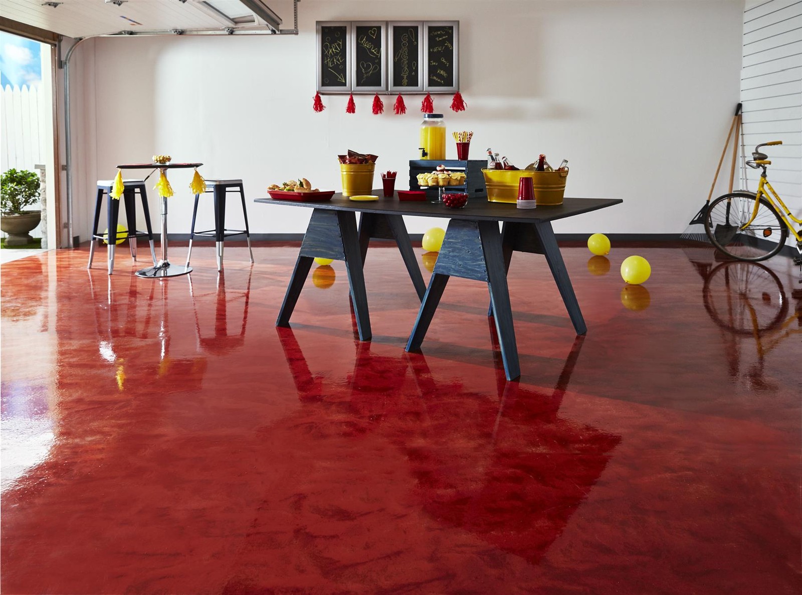 RockSolid Metallic Floor Coating Kit, Cherry Bomb, High Gloss, 80 Oz – 286896