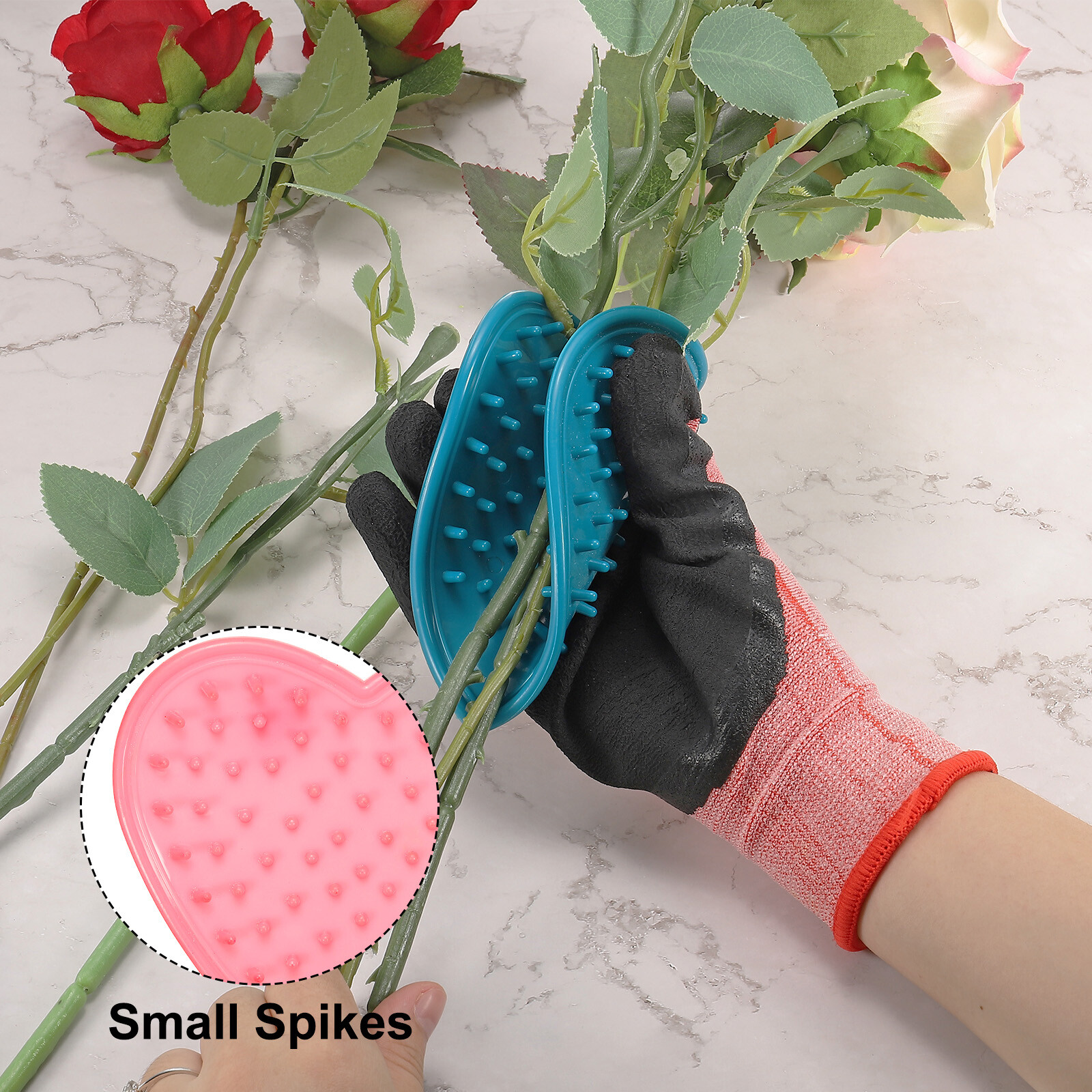 2pcs Rose Stem Leaf Thorn Stripper Remover Tool Stripping Kits Pink