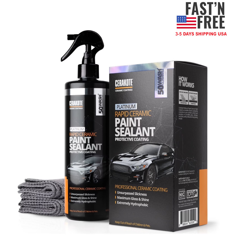 Cerakote Platinum Rapid Ceramic Paint Sealant Kit, High Gloss Protective, 12 oz