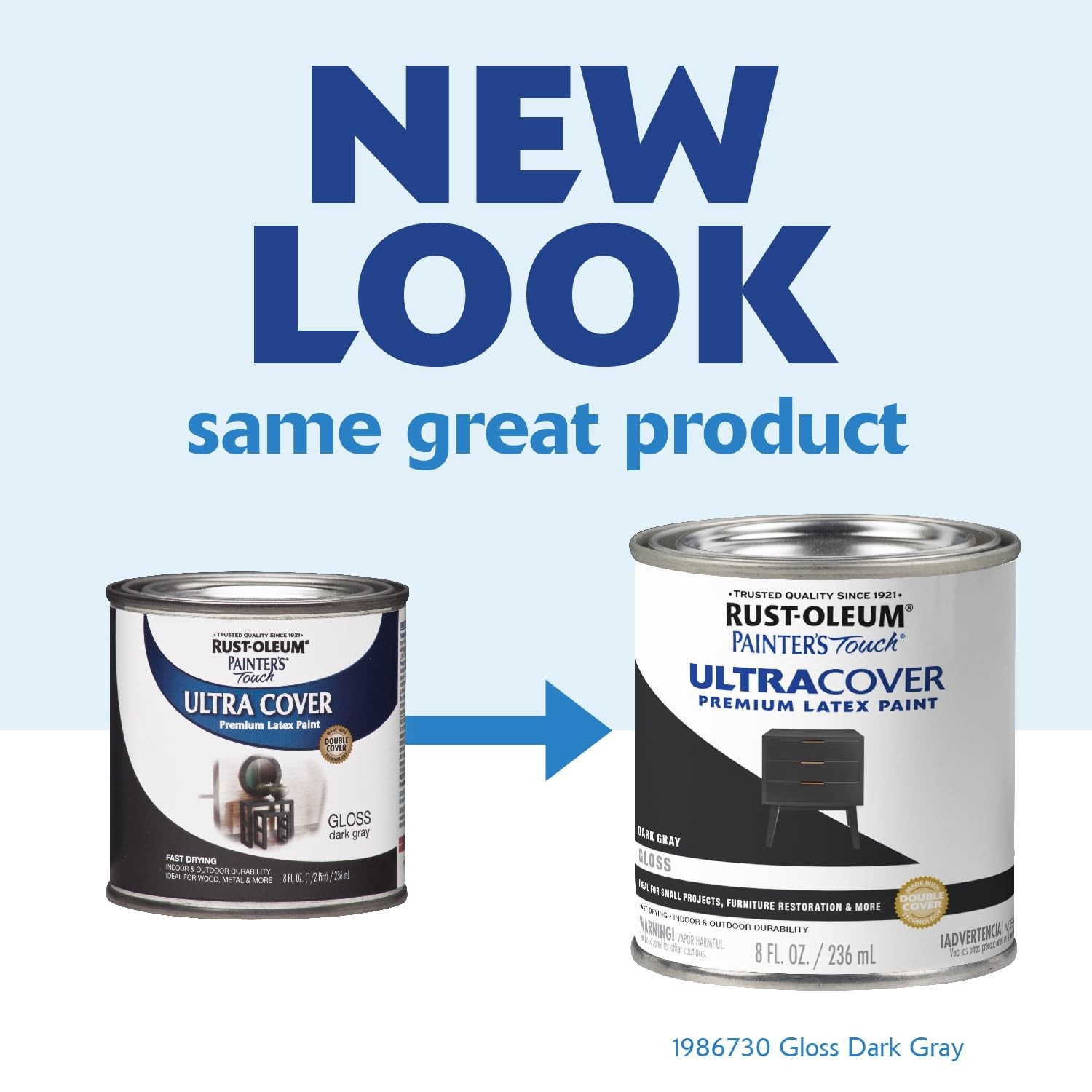 Rust Oleum Painter’s Touch Latex Gloss Dark Gray Paint 8 Fl Oz Interior