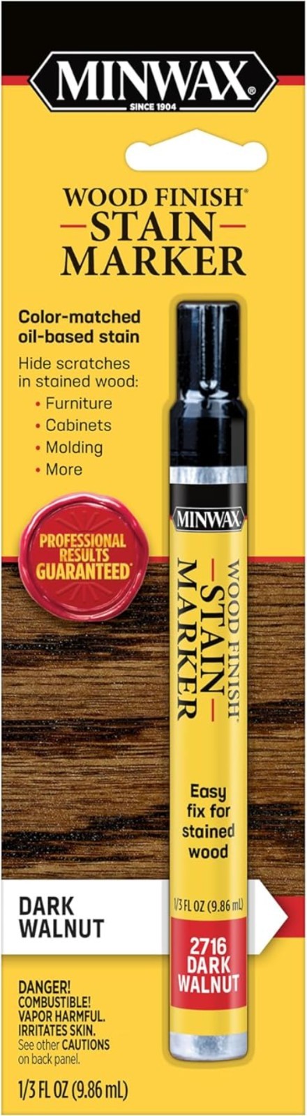 Versatile Dark Walnut Wood Stain Marker – Touch-Up Pen for Furniture and DIY