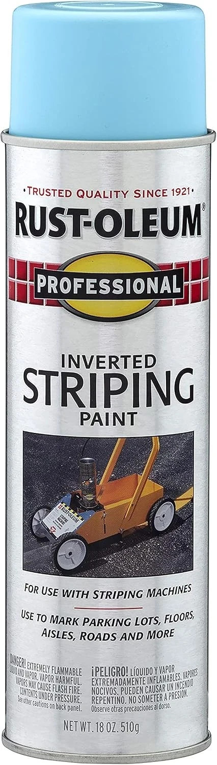 Rust-Oleum 2526838 Professional Inverted Striping Spray Paint, 18 oz, Blue