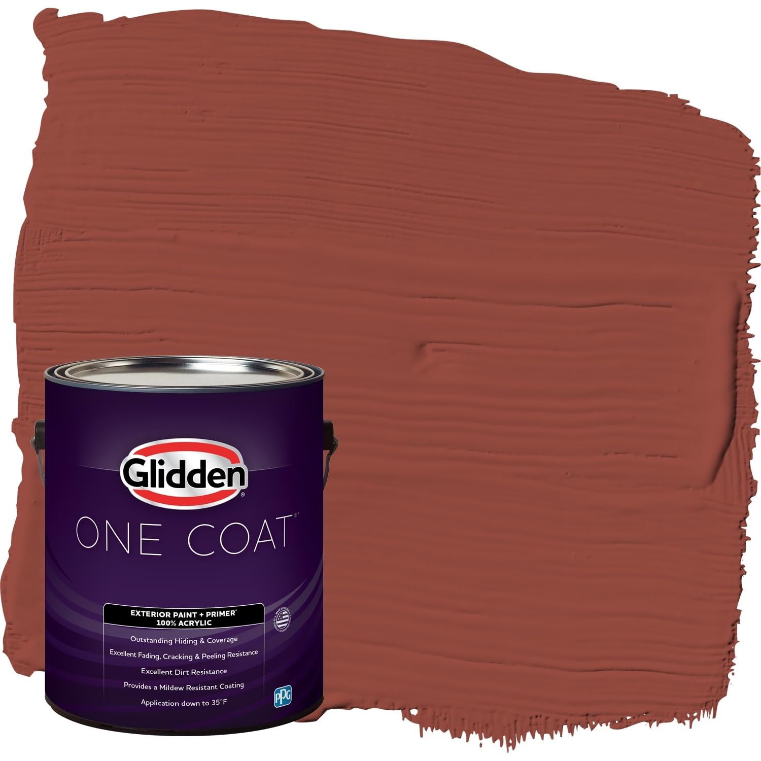 Glidden Exterior Red/Cedar Chest One Coat Semi-Gloss 1-Gallon
