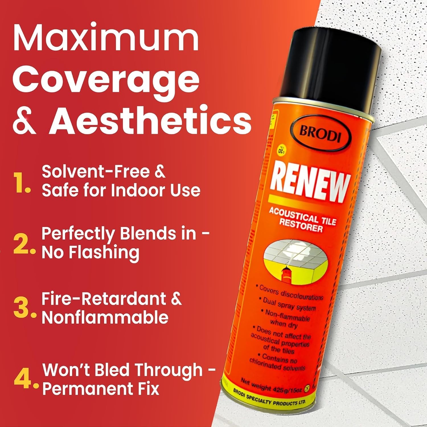 Renewal Solution: 15oz Ceiling Tile Spray Paint – Restore Without Replacement