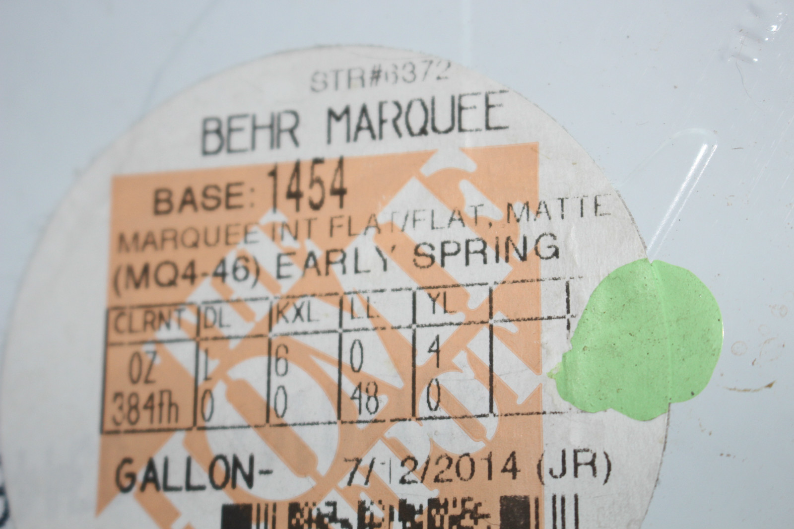 1 BEHR Marquee Flat Matte Paint One Gallon Early Spring Color similar mint color