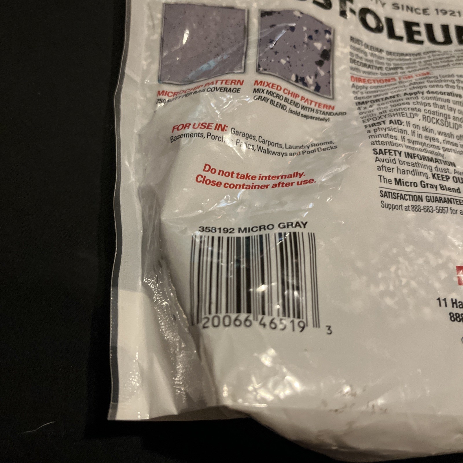 Rust-Oleum 1 lb. Micro Gray Blend Decorative Color Chips For Paint