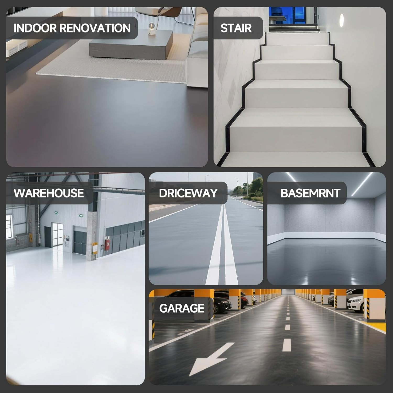 Fast-Drying 3-in-1 Slate Grey Epoxy Floor Coating with Non-Slip Finish