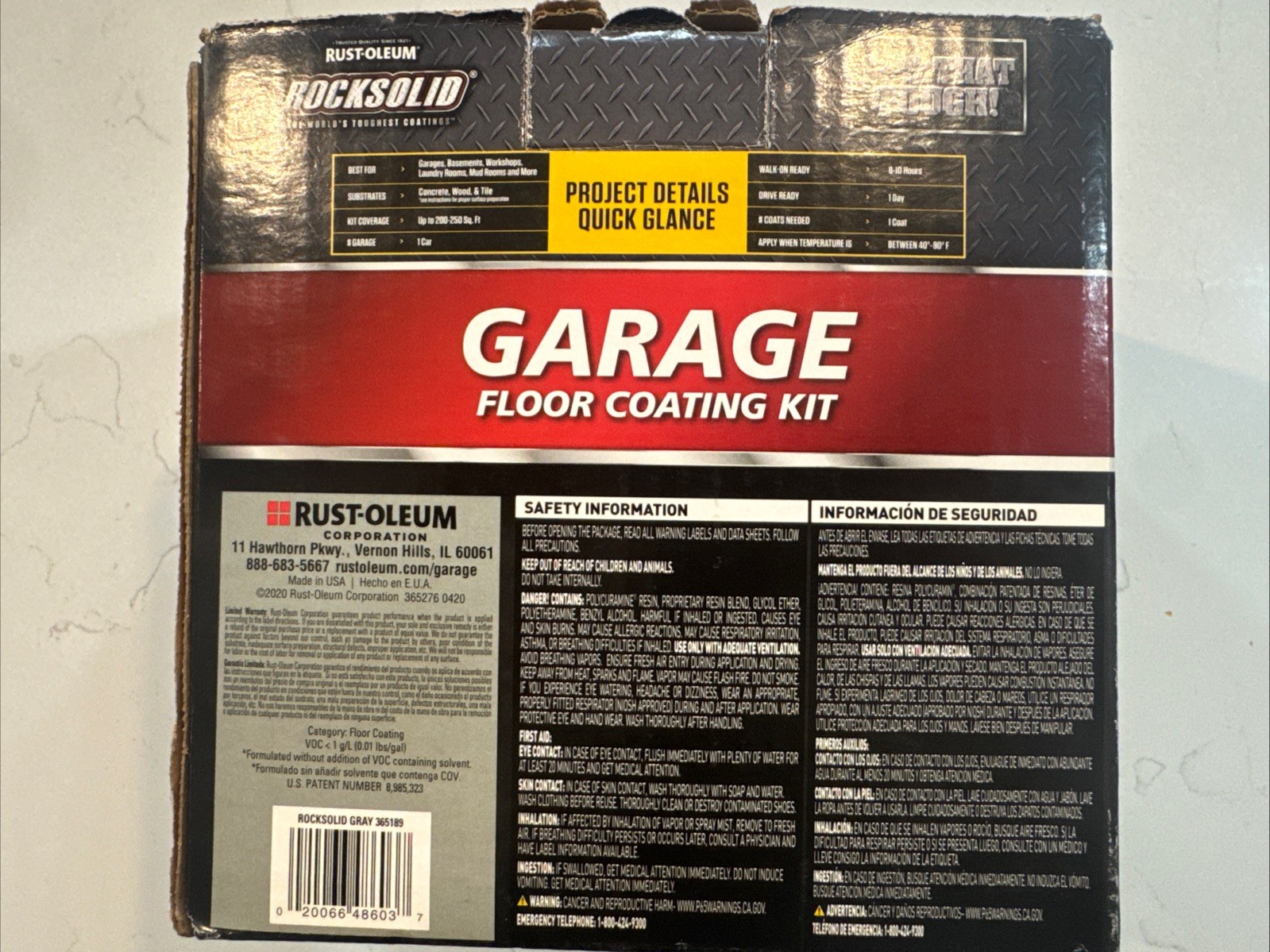 Rust-Oleum RockSolid 1 Car Garage Floor Kit – 90 oz. – Gray Polycuramine