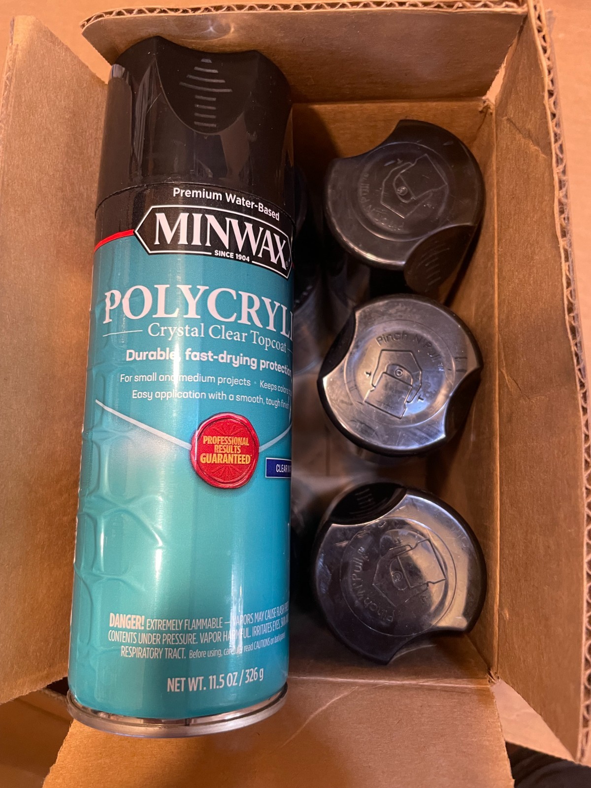 6 pcs. Minwax Polycrylic Protective Finish Aerosol 11.5 oz Crystal Clear Matte