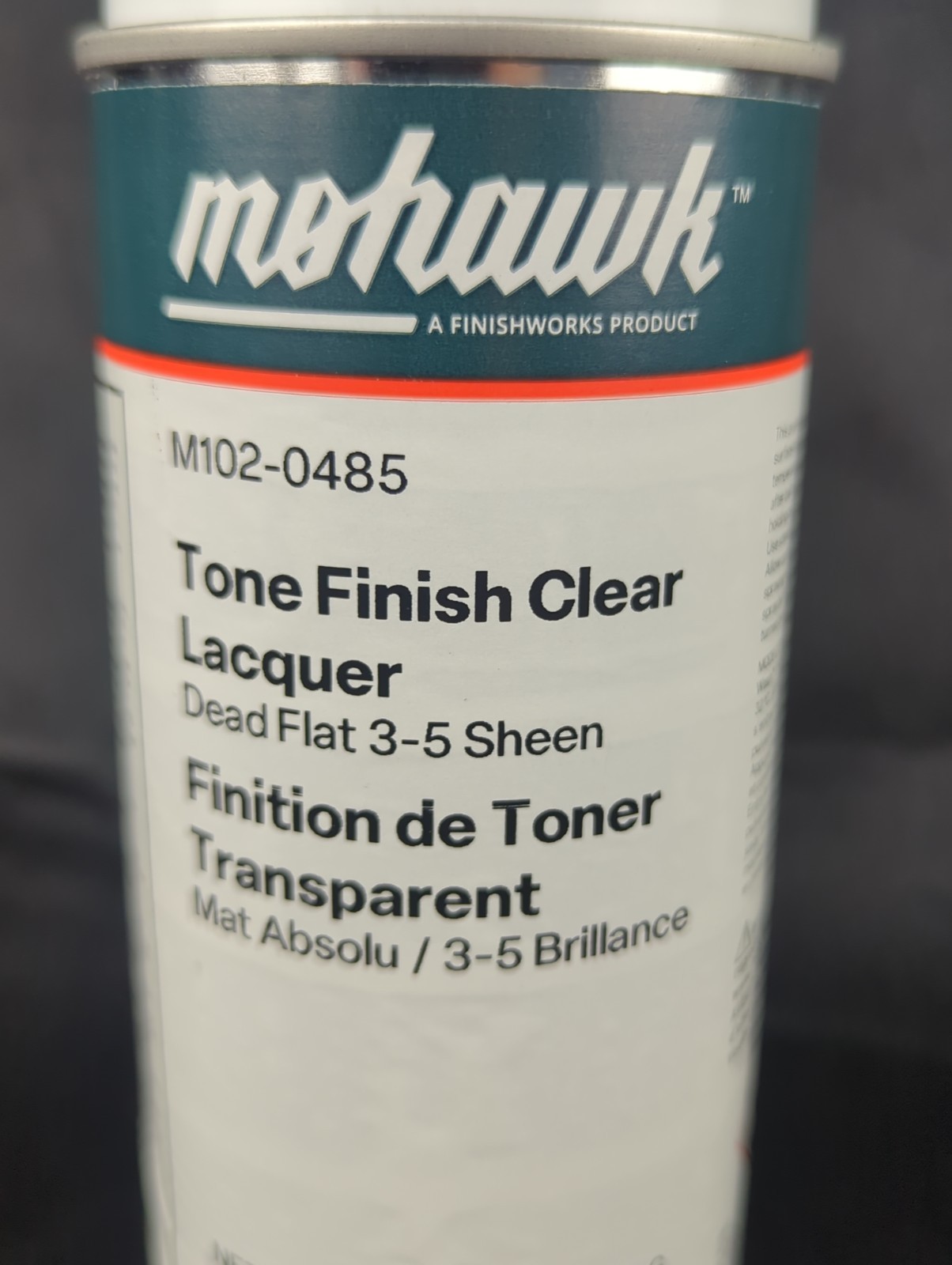 Mohawk M102-0485 Tone Finish Clear Lacquer Dead Flat 3-5 Sheen 13 ounces